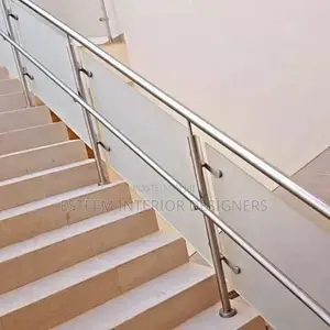 Glass and Stainless Steel Stairs Handrails