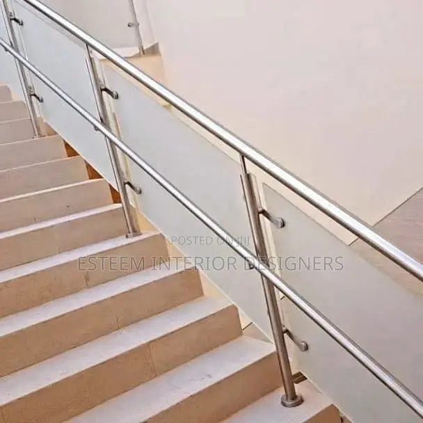 Glass and Stainless Steel Stairs Handrails