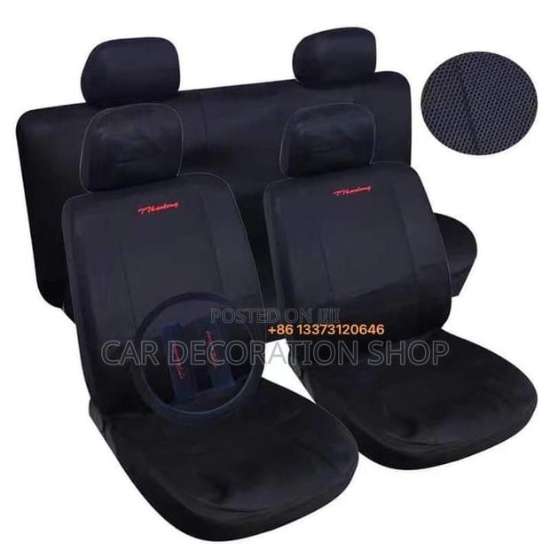 5 Seater All Black Seat Covers With Steering Wheel Cover