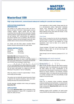 Masterseal 599(Elastomeric,Cement-Based Waterproof Coating)