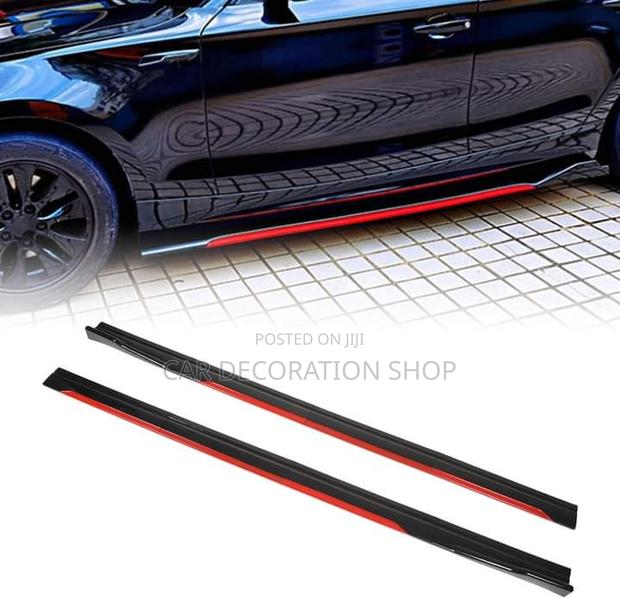 Red Black Universal Fit Adjustable Side Skirts Body Kit - main view