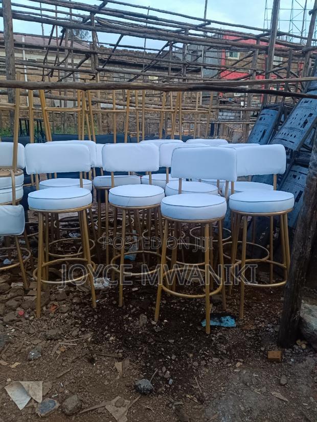 Counter Stools or Bar Stools, White and Gold  - thumbnail 2