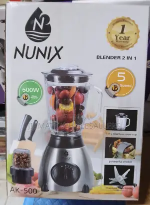 Blender 2in1 Nunix AK-500 With 1.5L Unbreakable Jar 500watts