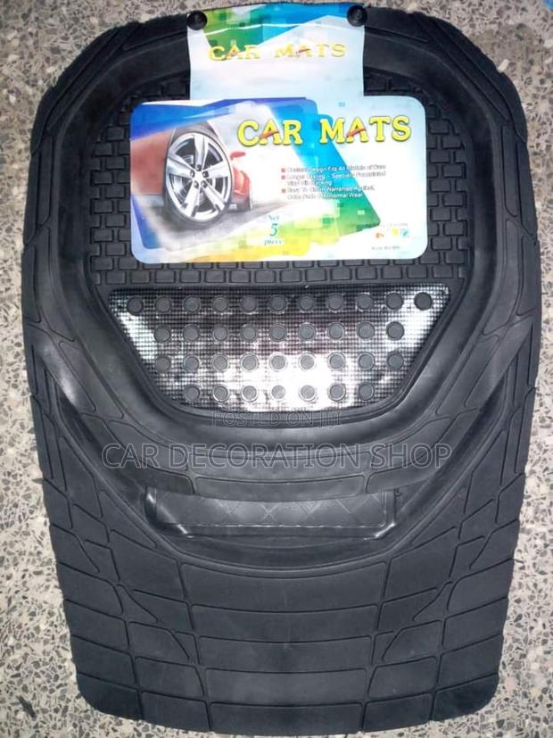 Black 5 Seater Cars Rubber Carpet Foot Mats