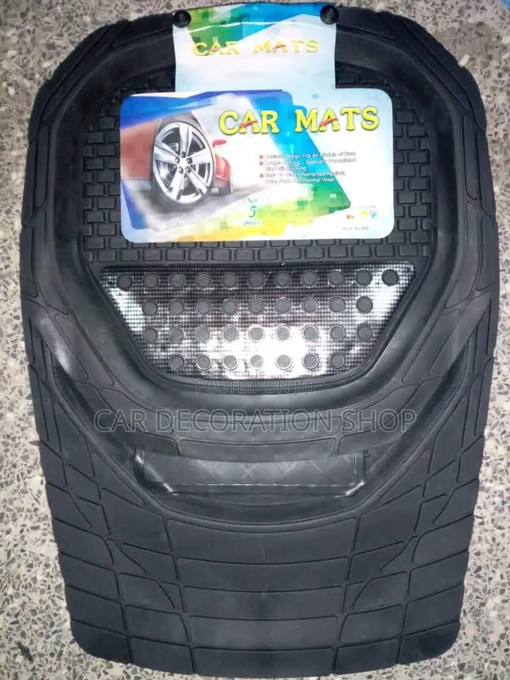 Black 5 Seater Cars Rubber Carpet Foot Mats