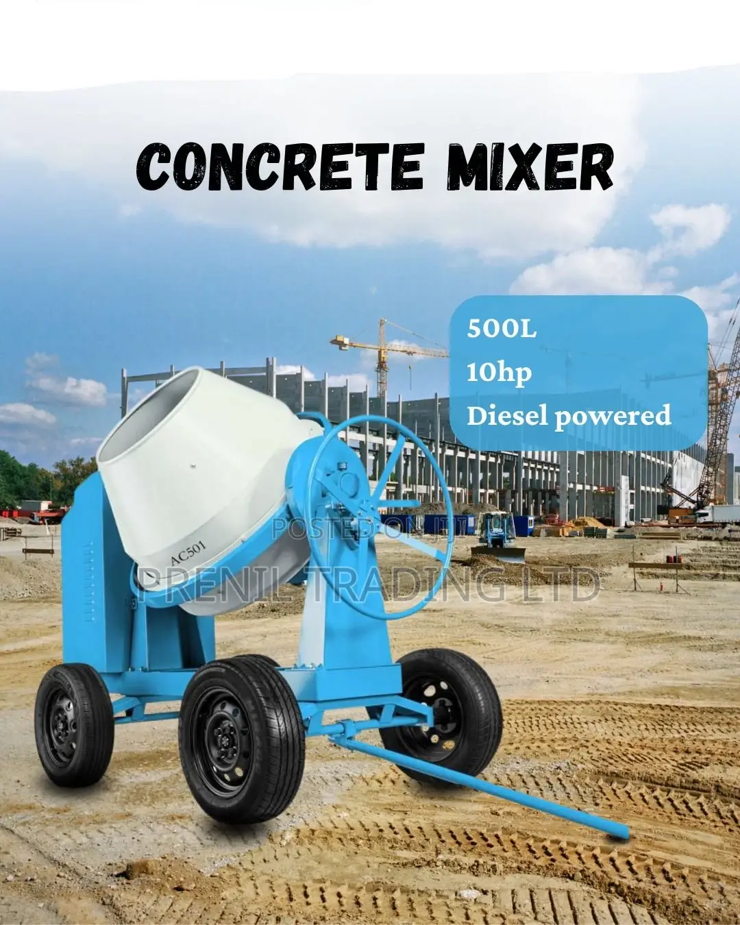 500ltr Concrete Mixer