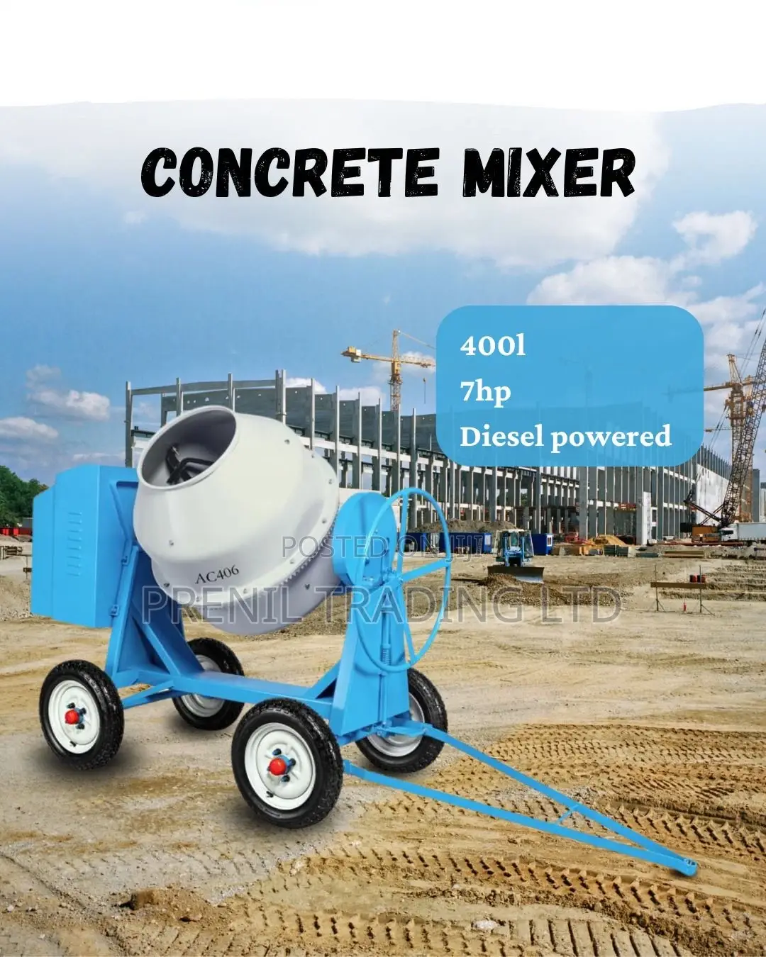 400ltr Concrete Mixer