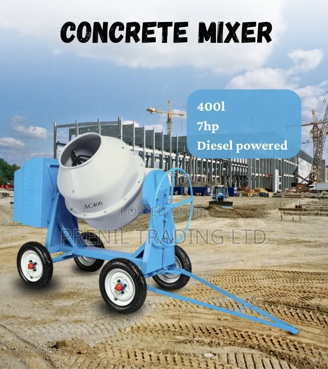 Concrete Mixer 400ltr