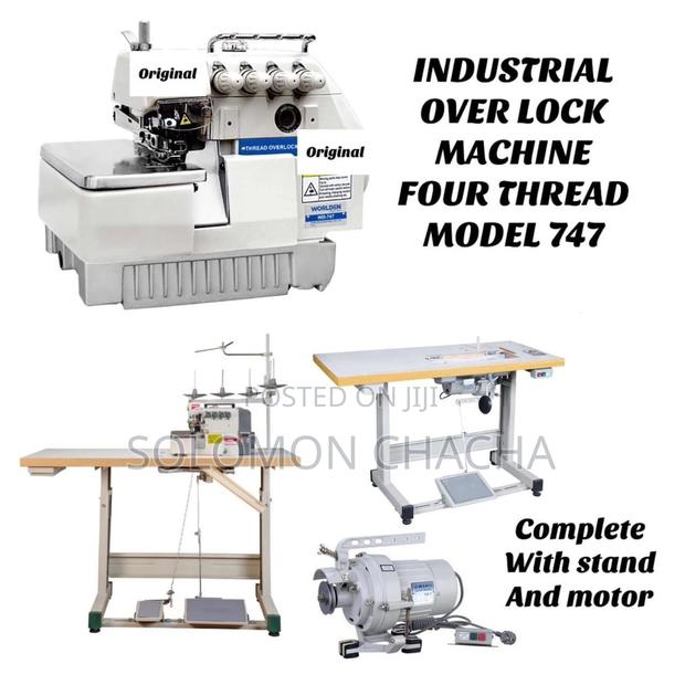 Industrial Over Lock Machine 4 Thread Complete Stand,Motor - main view