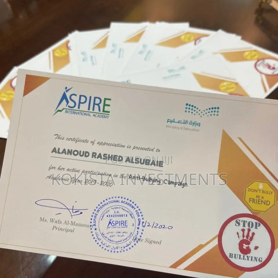 Staff Appreciation Certificates