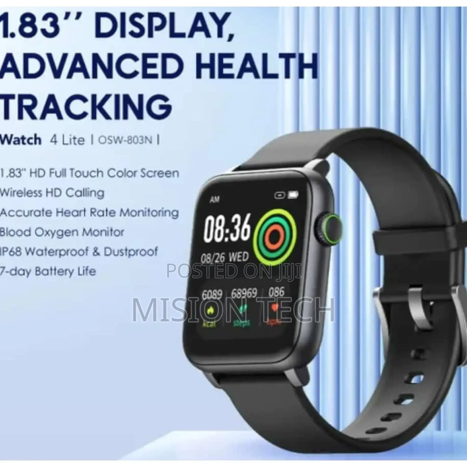 Oraimo Watch 4 Lite 1.83'' TFT IP68 Smart Watch/Brand New