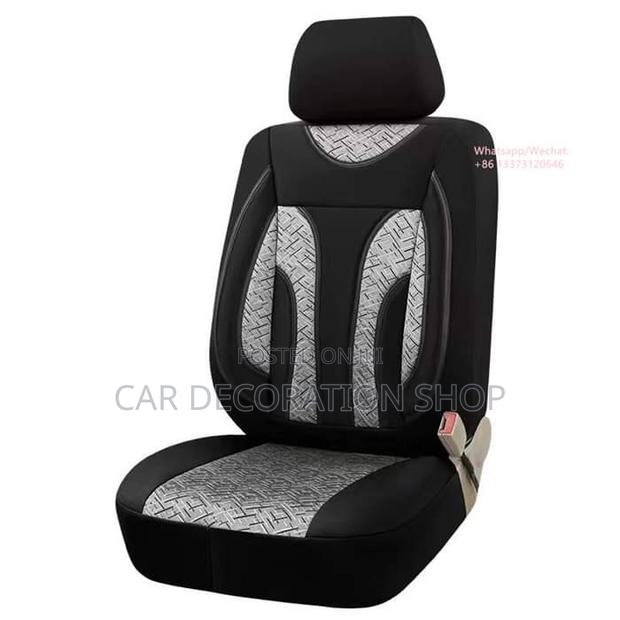 Leather With Grey Fabric Seat Covers for 5 Seater