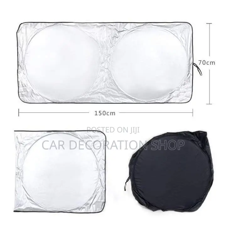 Windshield Sunshade Covers With 2 Foldable Rounds