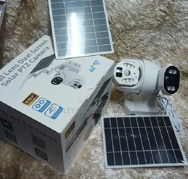 6MP Dual Screen Solar Panel CCTV Camera 4G Sim Card Ubox