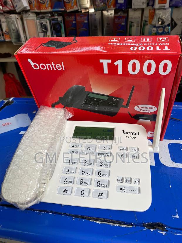 Bontel T1000 GSM Fixed Wireless Landline Desktop Phone White - main view