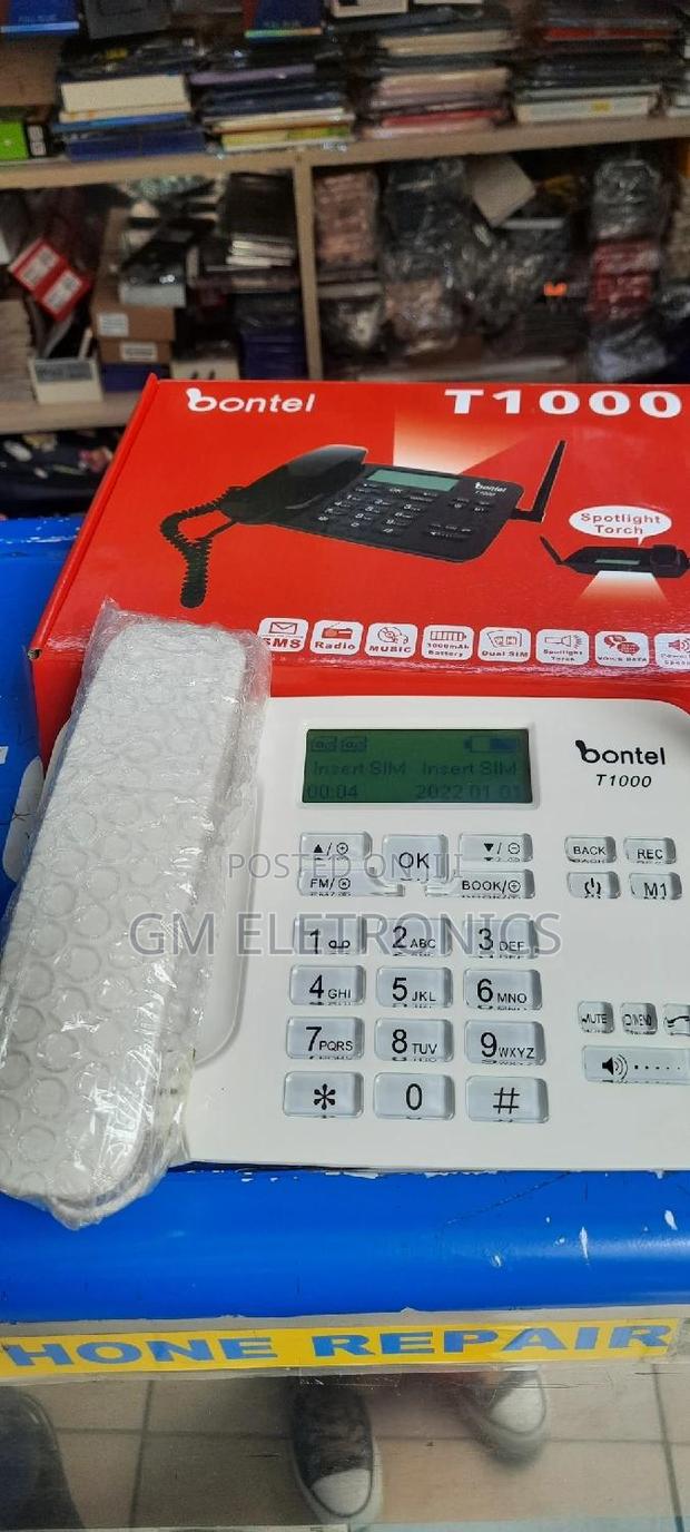 Bontel T1000 GSM Fixed Wireless Landline Desktop Phone White - thumbnail 3
