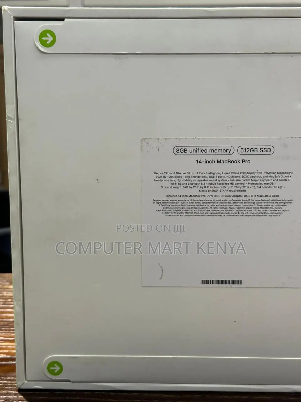 New Laptop Apple MacBook Pro 8GB Apple M3 SSD 512GB
