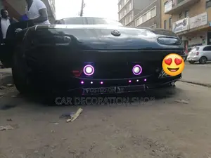 Car Fitted With 2pc Colored Angel Eyes Fog Lights
