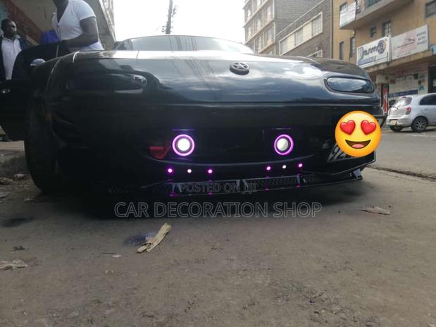 Car Fitted With 2pc Colored Angel Eyes Fog Lights