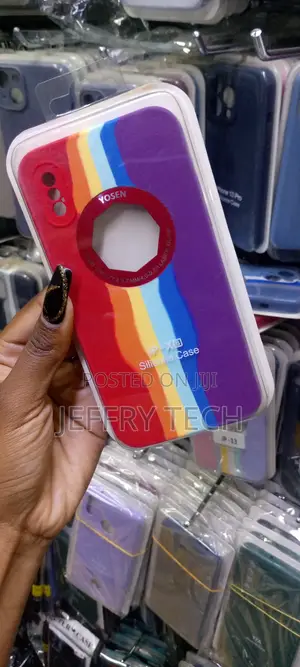 Apple iPhone X Shockproof Liquid Rainbow Silicone Back Case