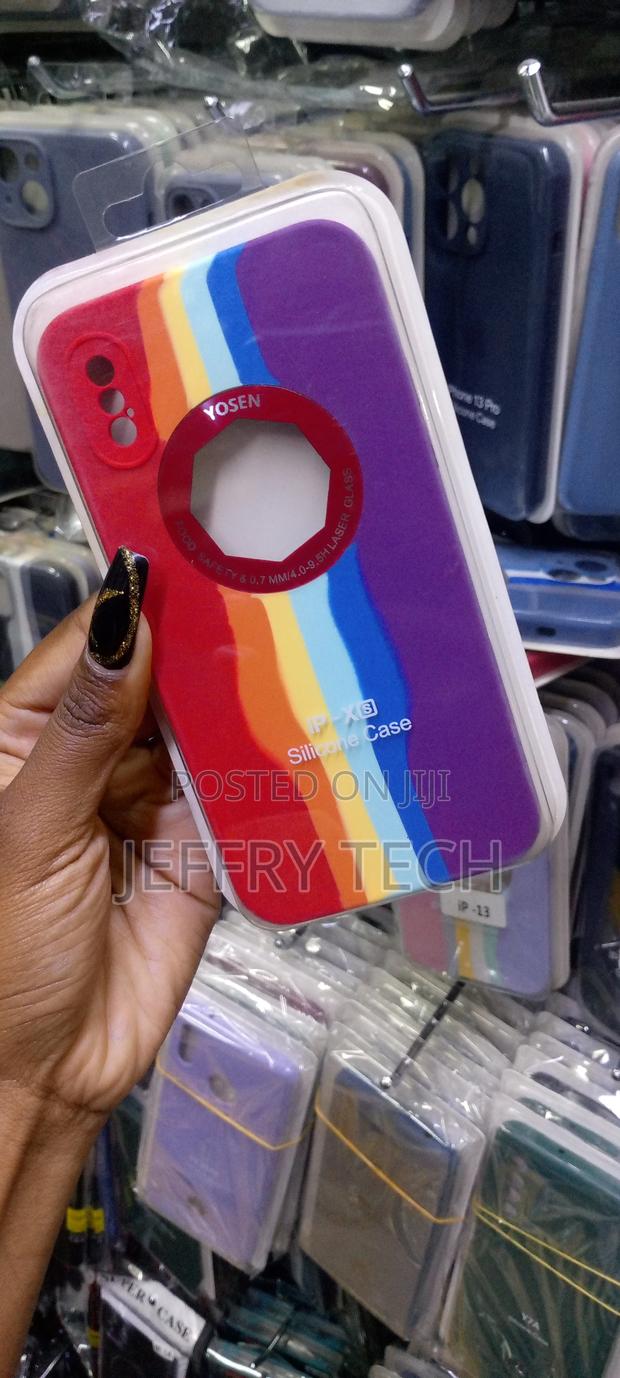 Apple iPhone X Shockproof Liquid Rainbow Silicone Back Case - thumbnail 3