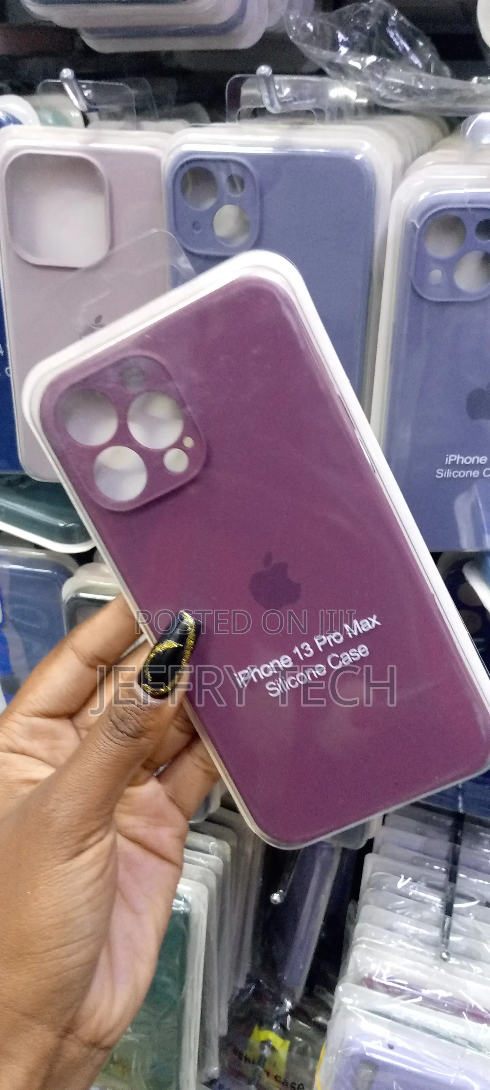 iPhone 13 Pro Max Silicone Case - Plum Sweat and Fingerprint