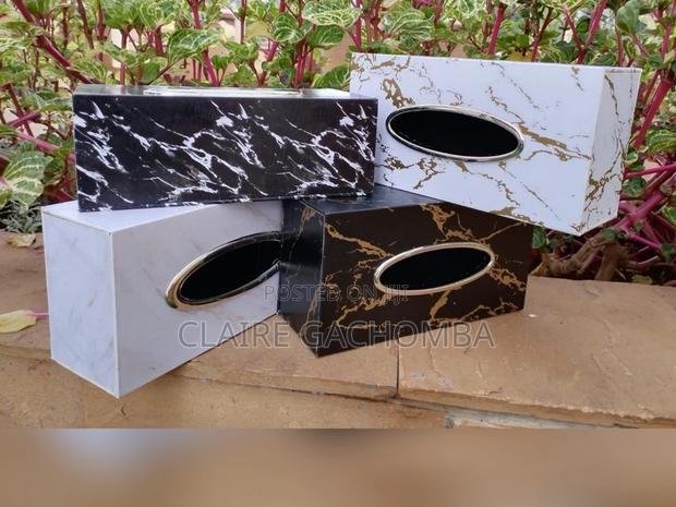 Black/White Marble Serviette Holder - main view