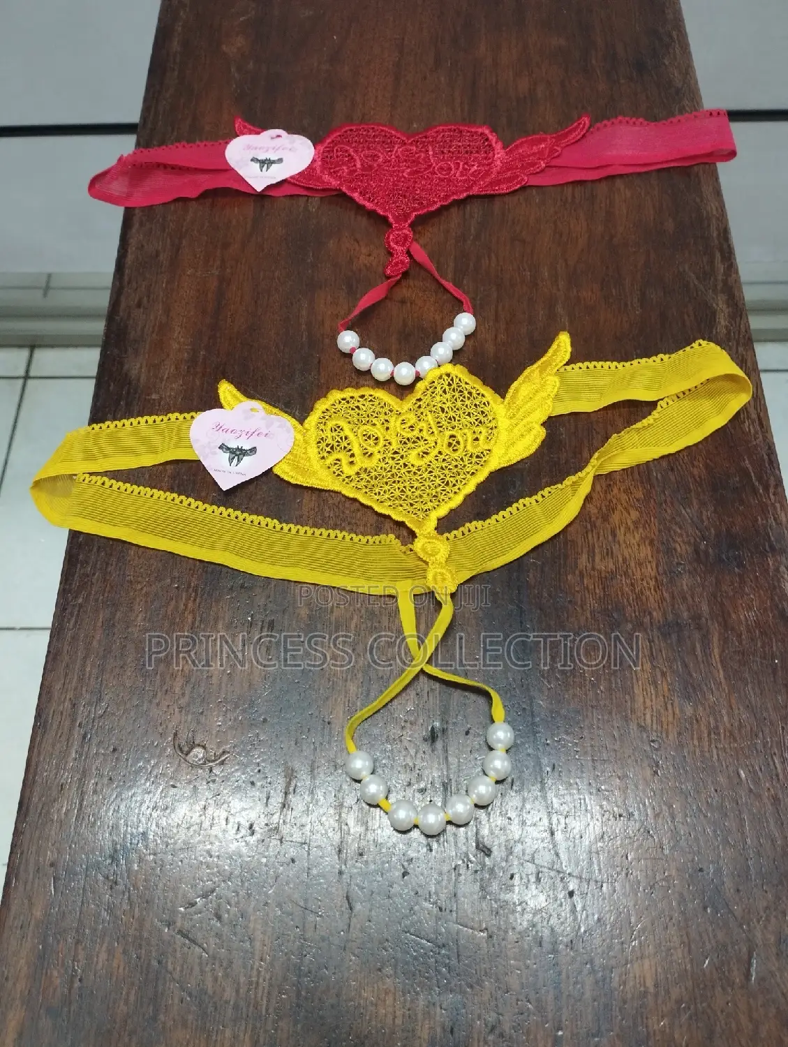 Laced Thongs With Beads