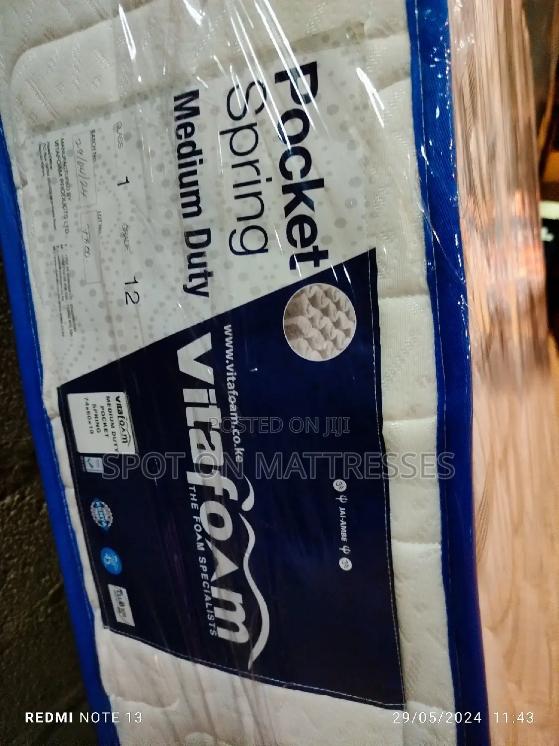 5by6 10" Vitafoam Pocket Spring Mattresses + Free Delivery.
