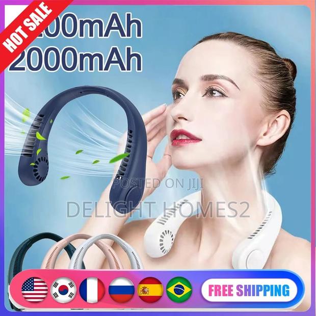 Rechargeable Neck Hanging Usb Fan-Zaw - thumbnail 4