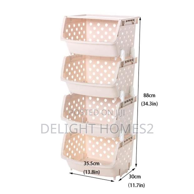 Hard Plastic 4 Layer + Lid Vegetable Rack - main view