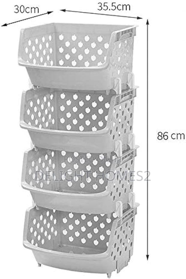 Hard Plastic 4 Layer + Lid Vegetable Rack - thumbnail 2
