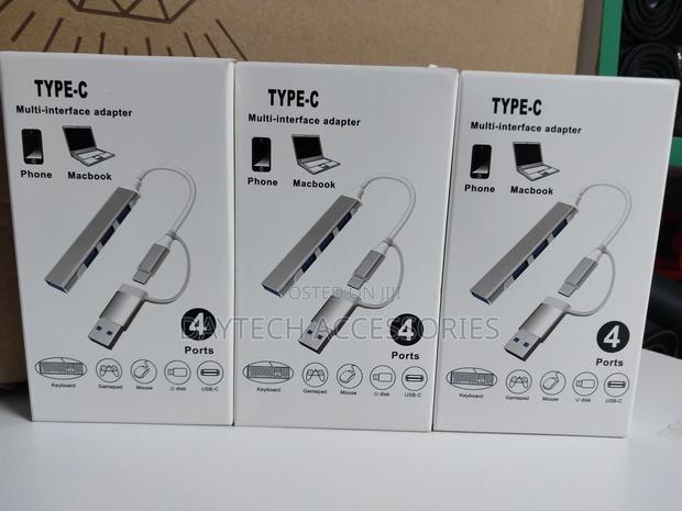 (Usb3.0 Silver)Usb C Hub 3.0 5gbps Multi 4 Port Splitter