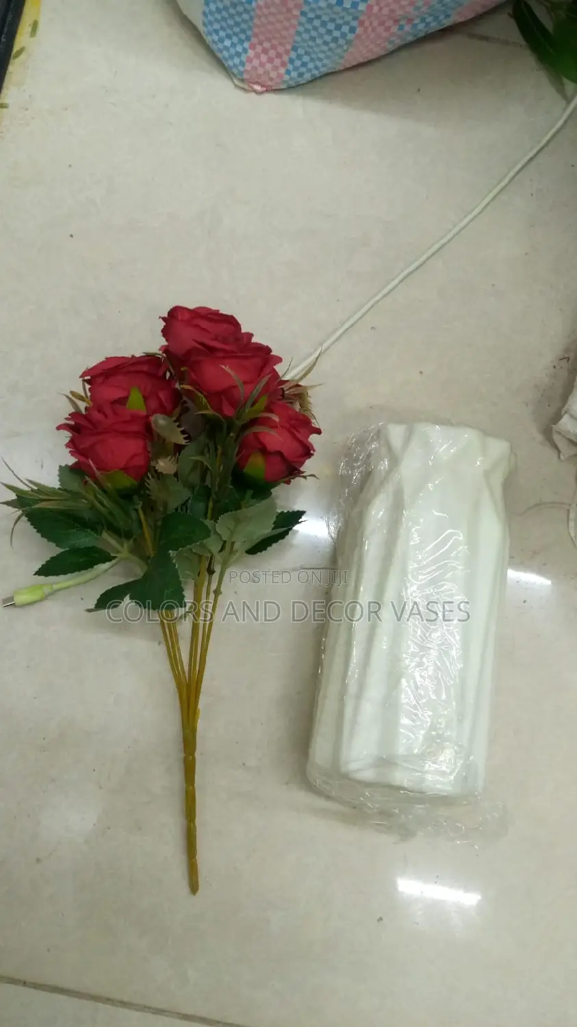 Flowers and Vase Plastic