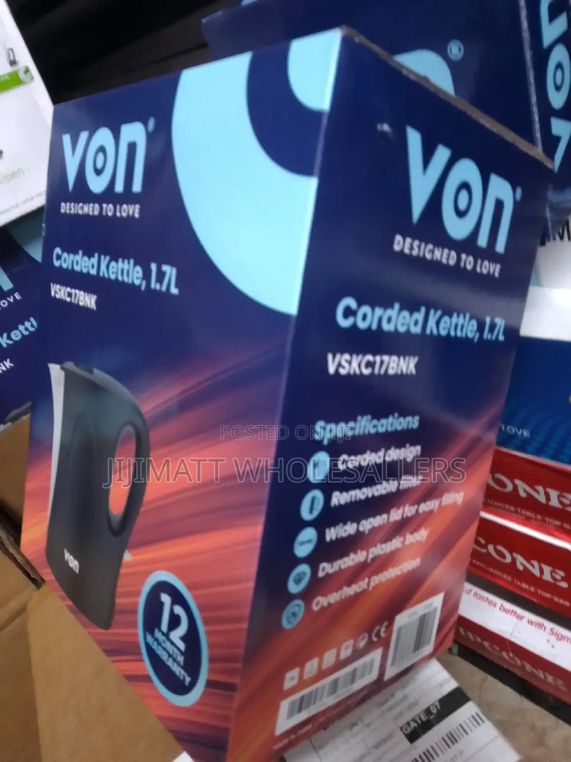 Electric Kettle Water Kettle Von Corded Kettle 1year Warrant