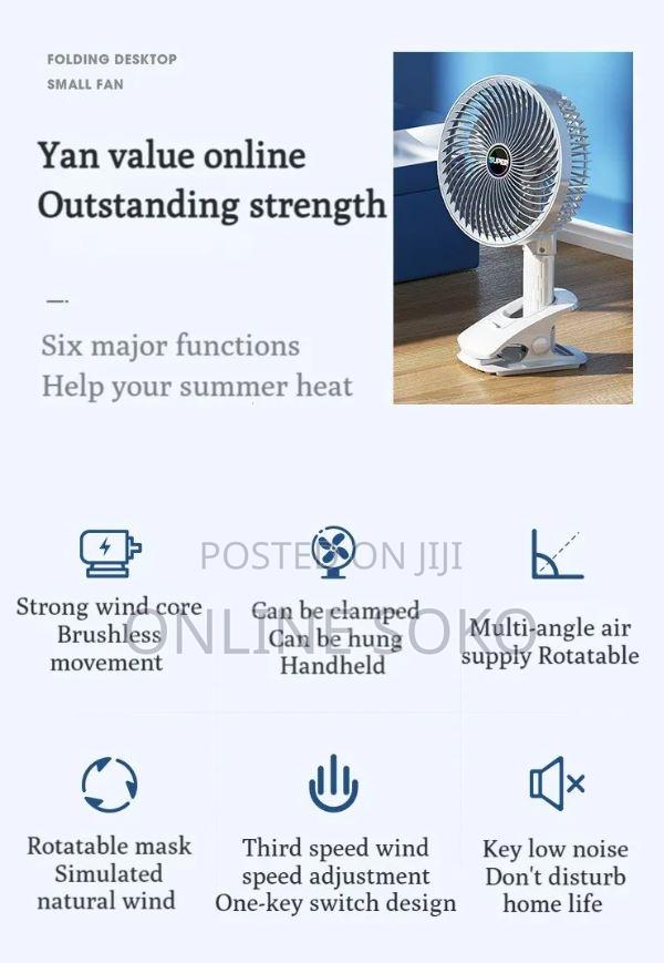 Multifunctional Portable Rechargeable Desktop Clip Mini Fan - thumbnail 4