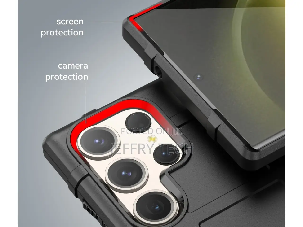 Samsung Galaxy S24 Ultra Rugged Shield Anti-Shock Case Black
