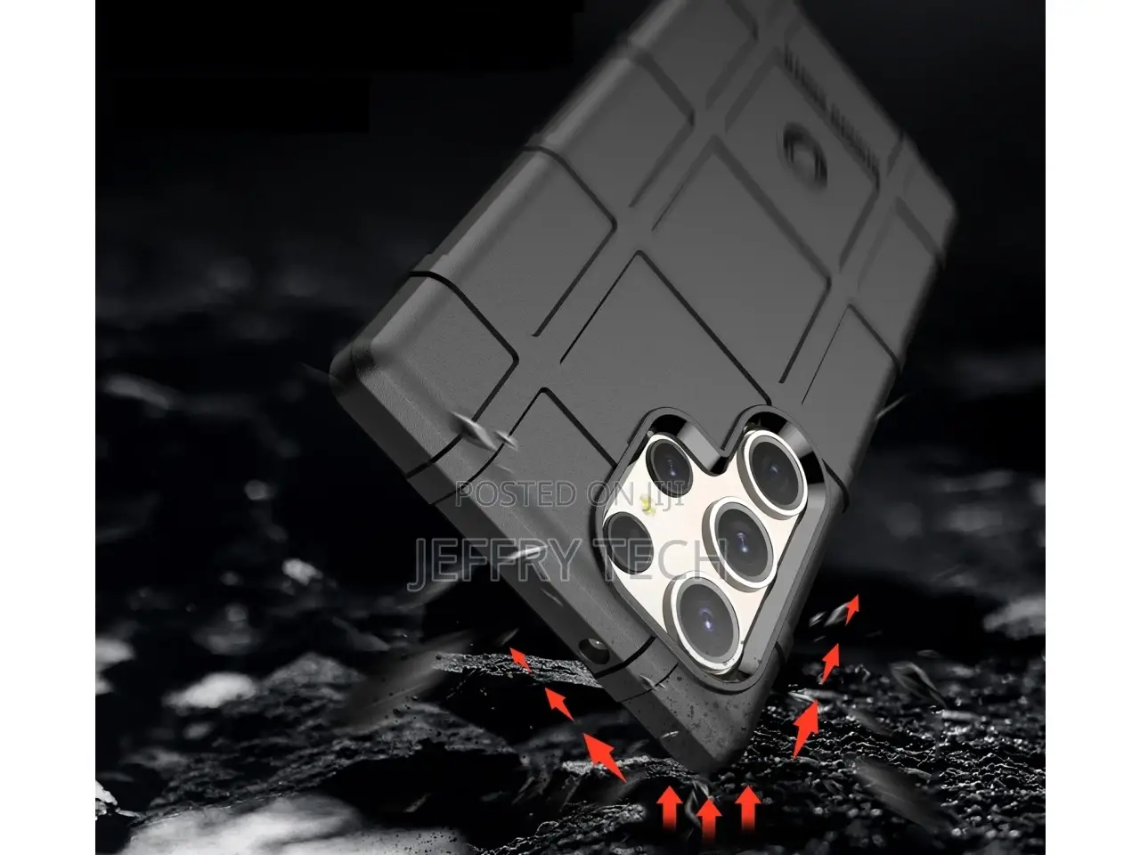 Samsung Galaxy S24 Ultra Rugged Shield Anti-Shock Case Black