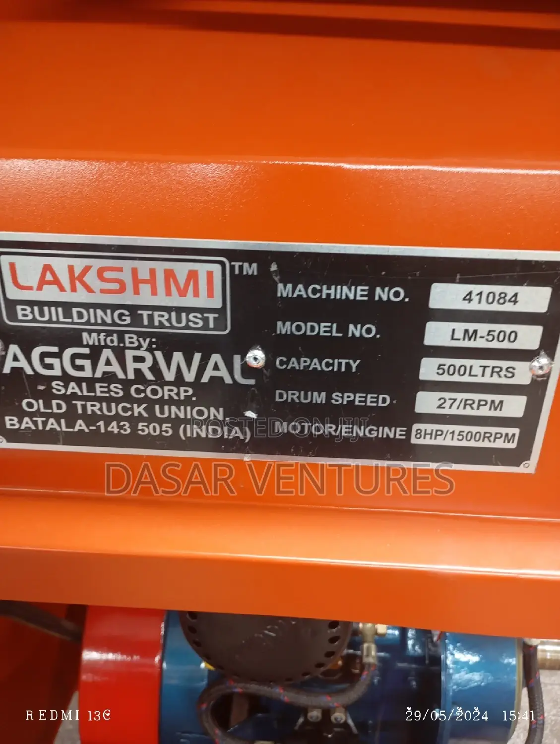 Indian Concrete Mixer 500l