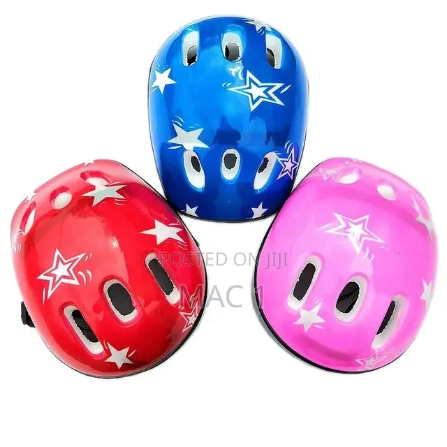 Quality Helmet and Guards Set Pink Blue and Red Available