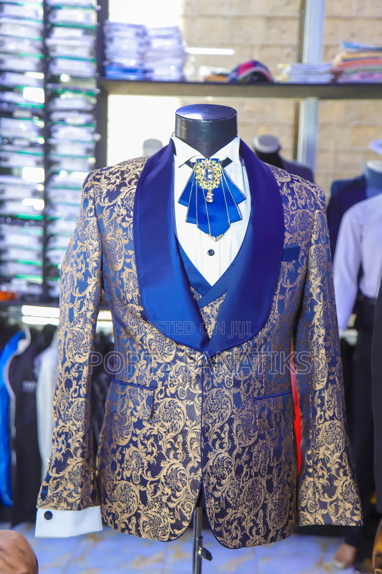 Blue and Gold Wedding Suit