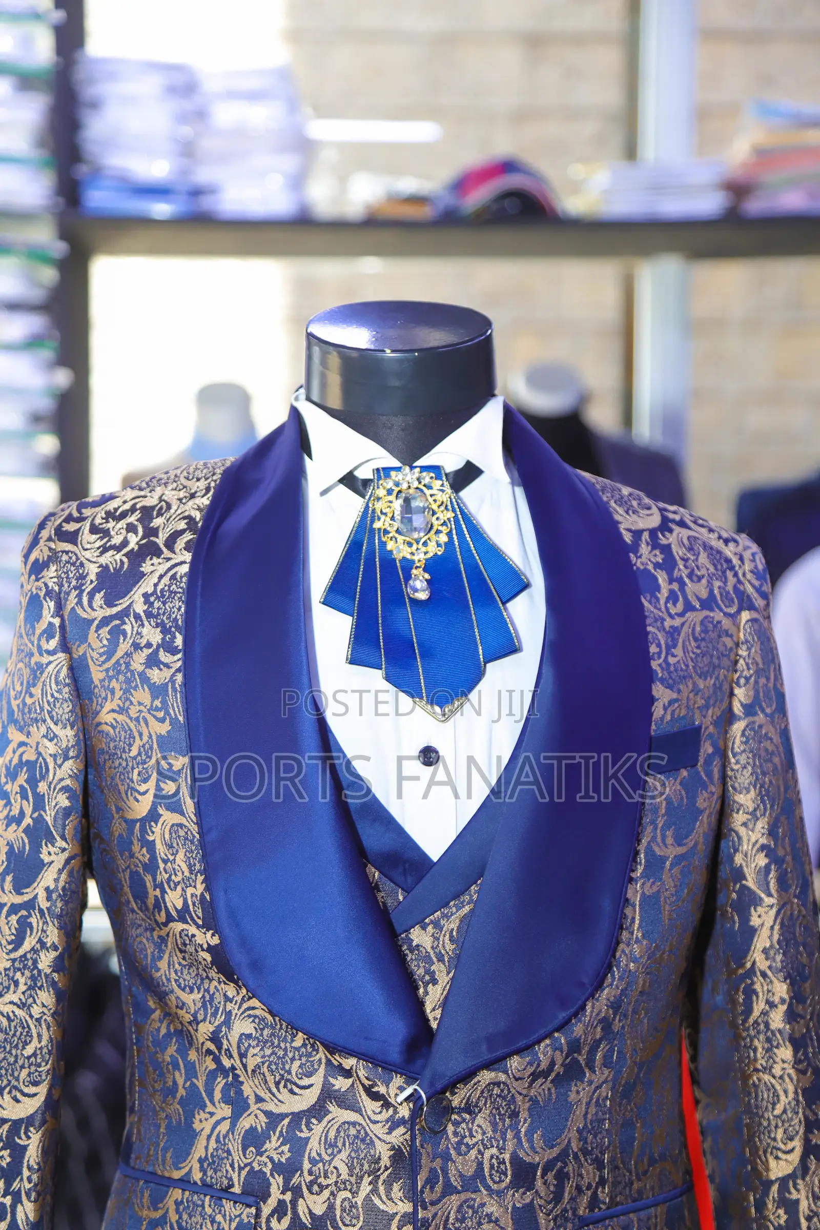 Blue and Gold Wedding Suit