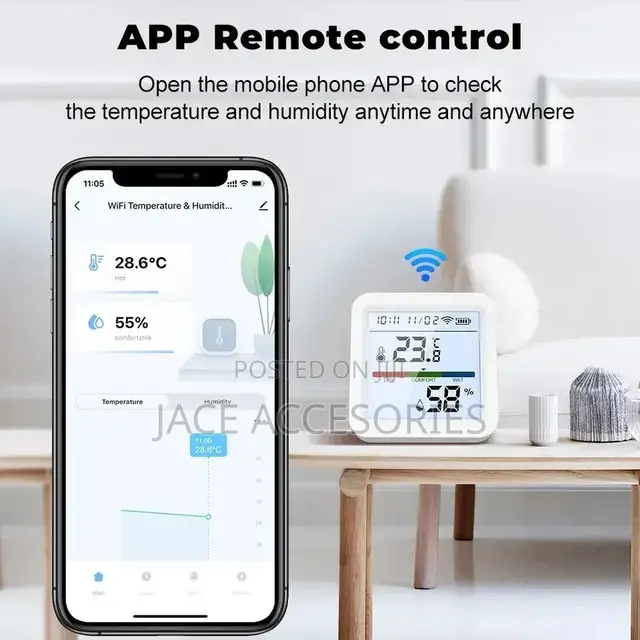 Wifi Temperature And Humidity Sensor(Hygrometer)