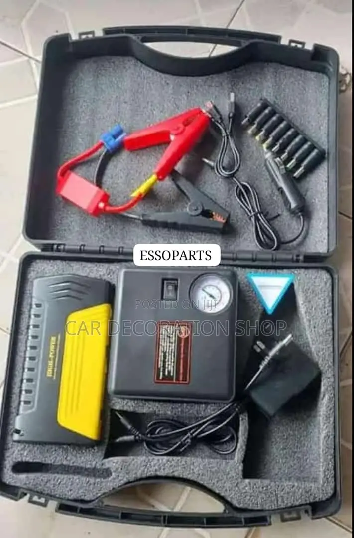 Low Battery Jumpstarter +Portable 12v Inflator