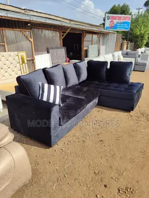 Black L Sofa/ Corner Sofa