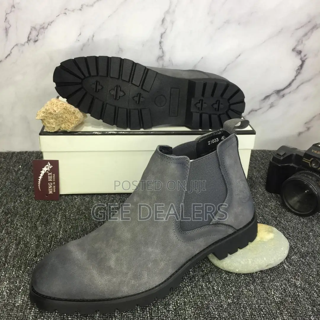 Grey Chelsea Boots >Men Boots>Leather Chelsea Boots