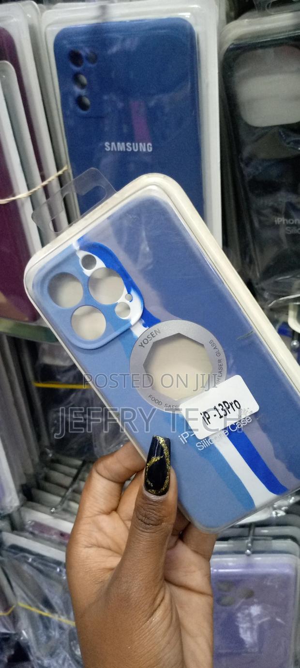 Rainbow Silicone Case With Hole Logo for Apple iPhone 13 Pro - thumbnail 2