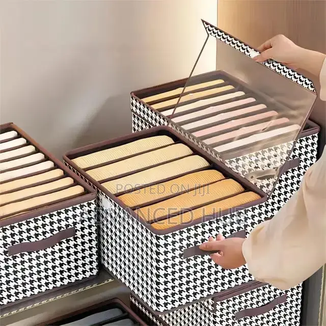 7grid Wardrobe/Drawer Clothes Organizer With Transparent Lid