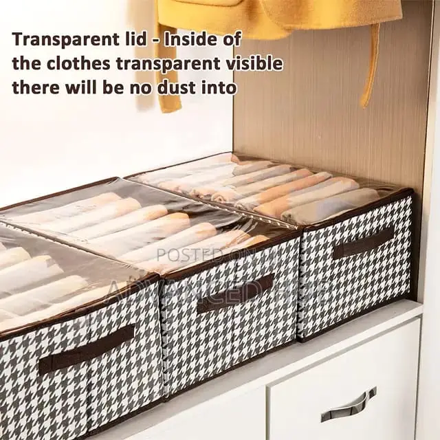 7grid Wardrobe/Drawer Clothes Organizer With Transparent Lid