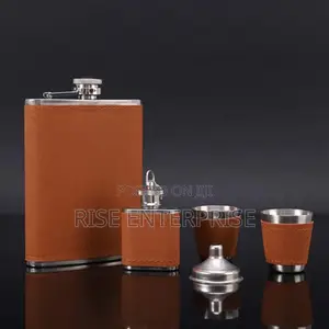 *2 Portable Hip Flask Set With 2 Tot Glasses and Funnel*